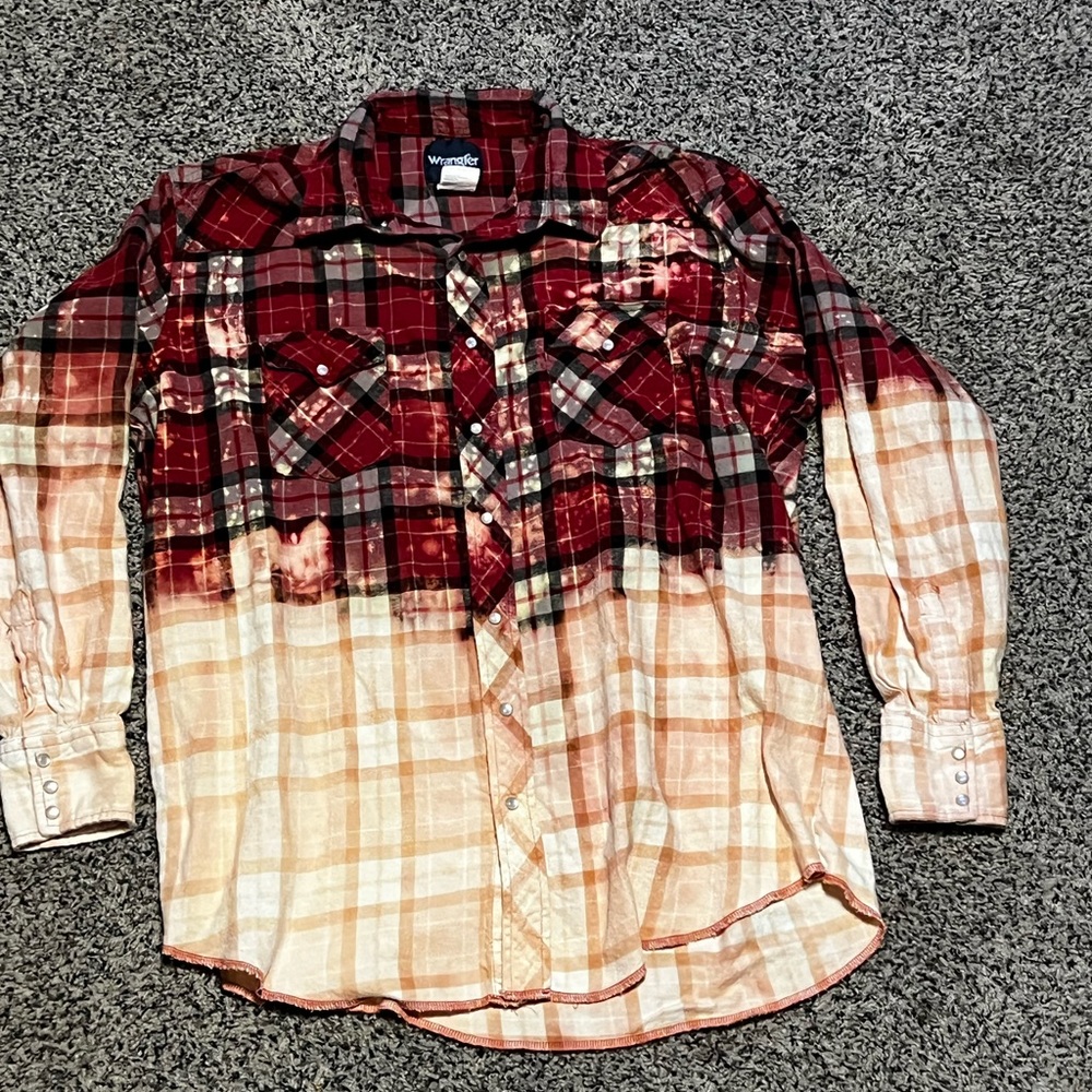 Bleach distressed flannel